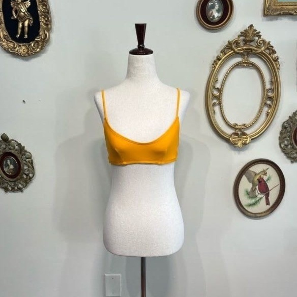 Nu Swim Women "Basic" Bikini Top in Clementine - Size S